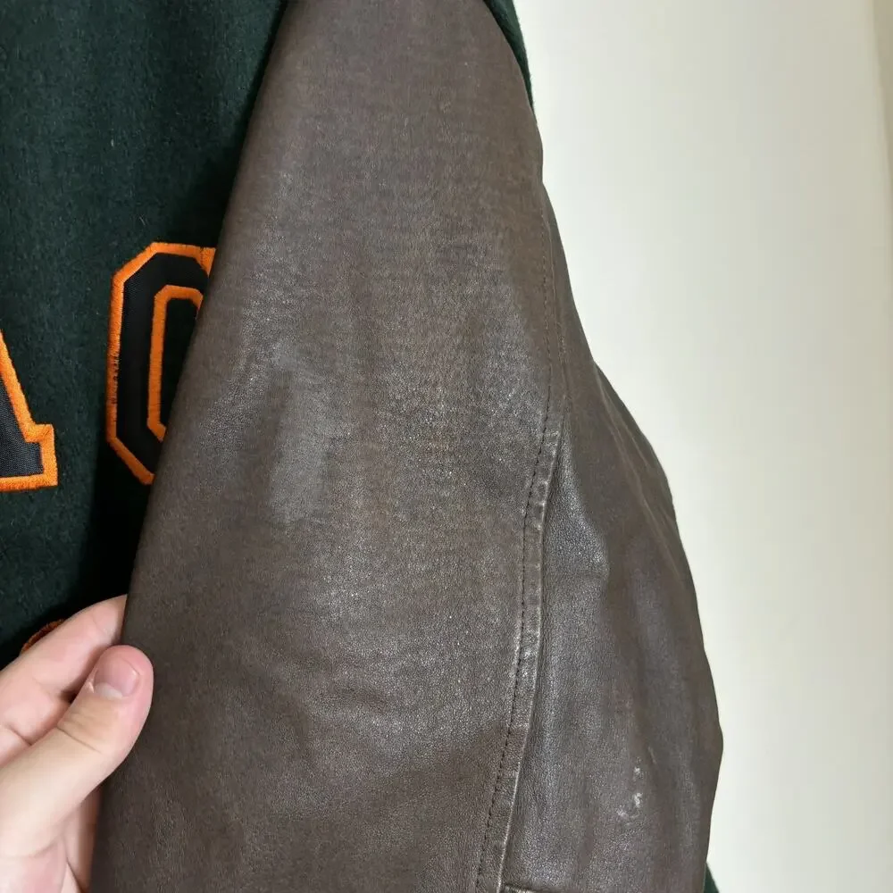 Vintage Chicago Black Sox Varsity Jacket Wool MLB Bomber White Mens XL 90s Green
